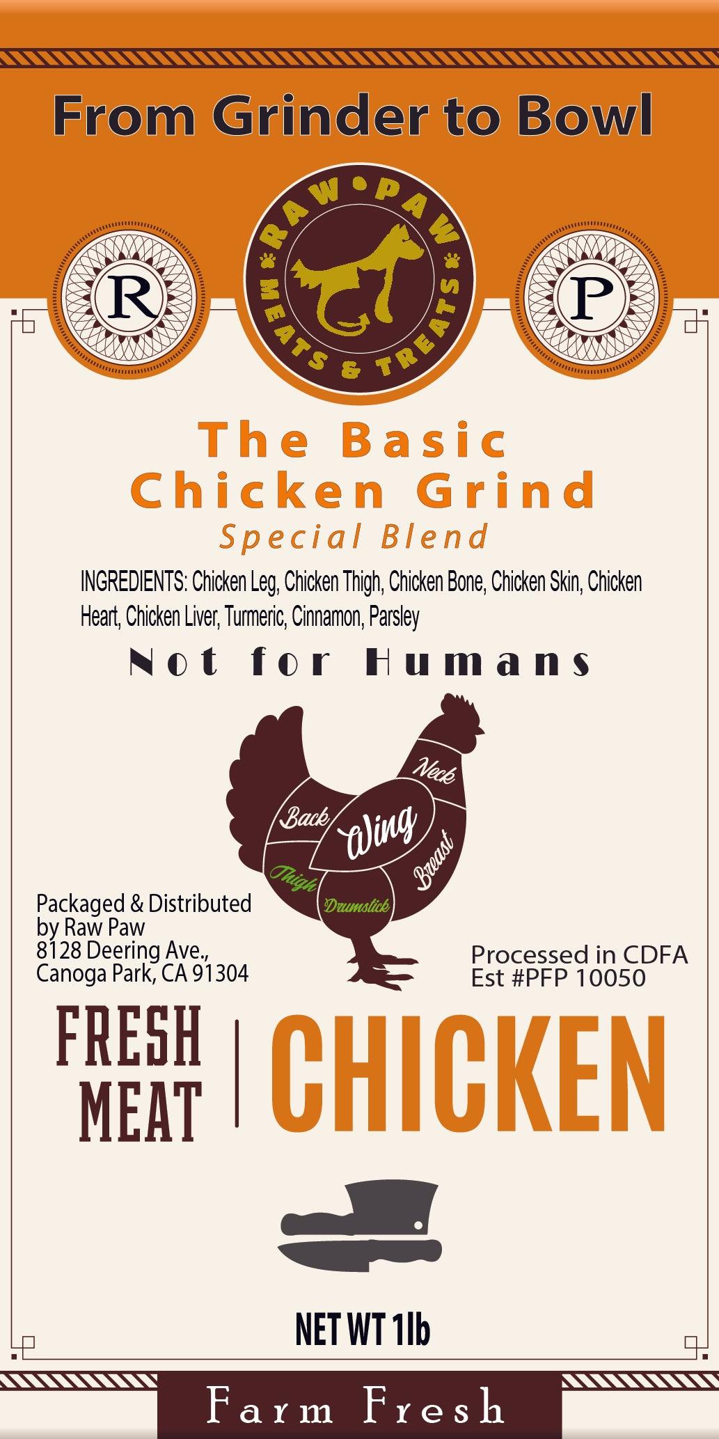 Original Raw Chicken Whole Parts with Special Blend Organic Spices to counter inflammation - Raw Paw