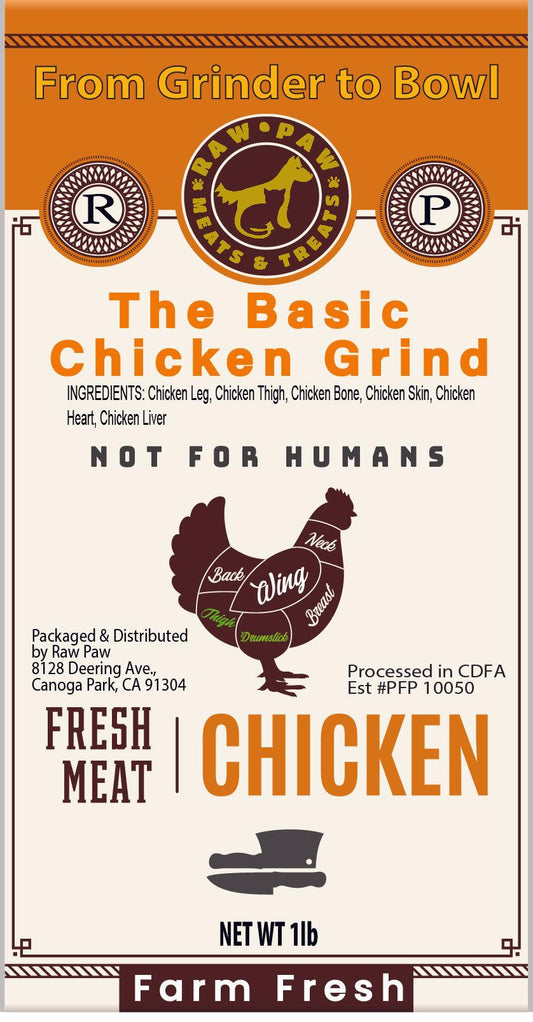 Basic Chicken Grind 1 lb - Raw Paw